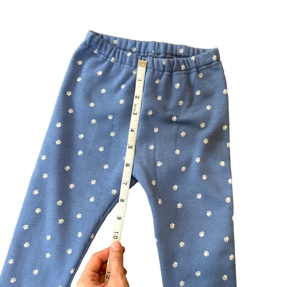 Uniqlo Fleece Leggings blue with paw print, 12-18mo - Picture 4 of 8